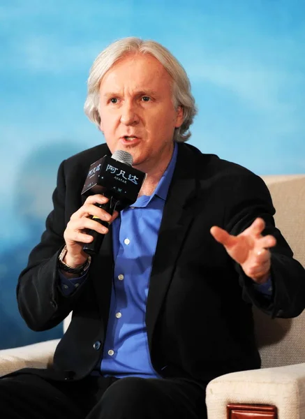 Director Hollywood James Cameron Habla Una Conferencia Prensa Para Película — Foto de Stock