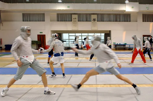 Chinese National Fencing Team Members Training Session Beijing November 2007 — Stock Photo, Image