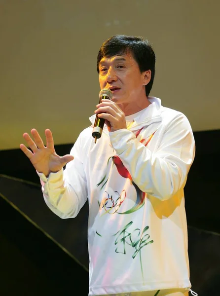 Голлівуд Кунг Зірки Jackie Chan Під Час Церемонії Відкриття Офіційного — стокове фото