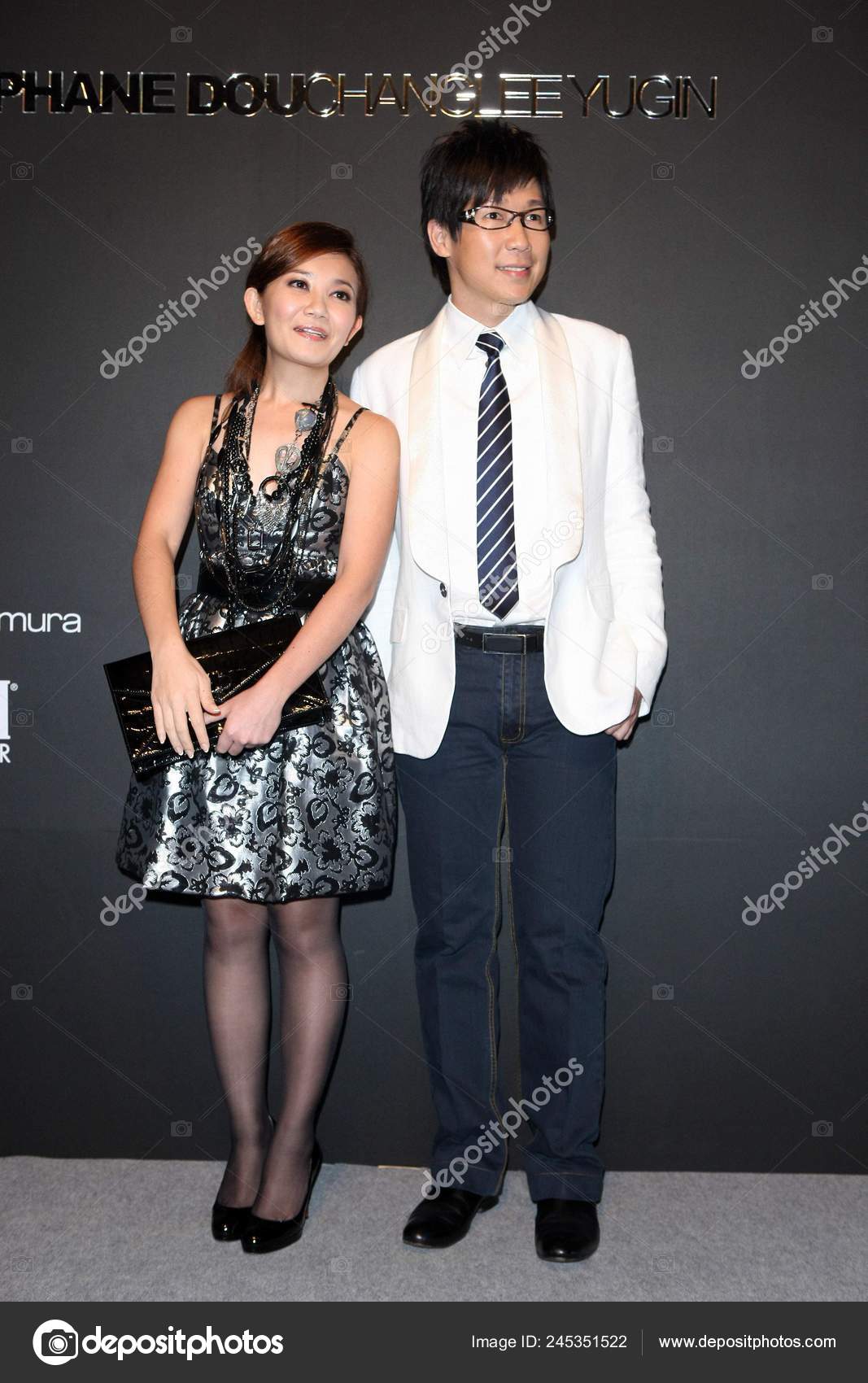 Malaysian Singer Jasmine Leung Poses Malaysian Singer Victor Wong