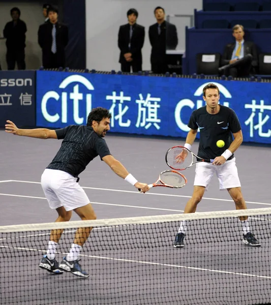 Daniel Nestor Canada Droite Nenad Zimonjic Serbie Gauche Affrontent Mariusz — Photo