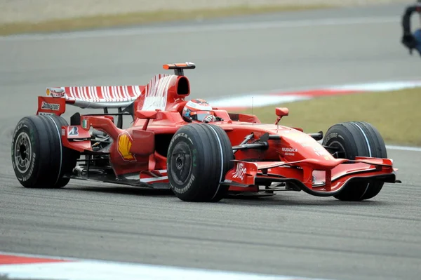 Piloto Finlandês Fórmula Kimi Raikkonen Ferrari Team Compete Durante Grande — Fotografia de Stock