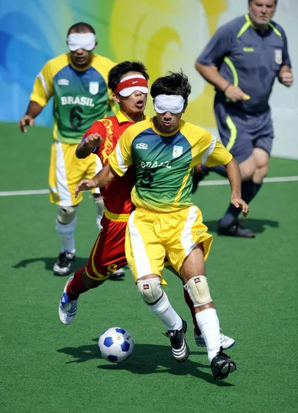 Brazils Damiao Ramos Front Competes Chinas Wang Zhoubin Group Match — Stock Photo, Image