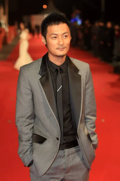 Hong Kong Actor Shawn Yue Poses Red Carpet China Fashion — Stock Photo, Image