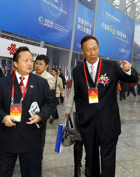 Председатель Hon Hai Group Терри Справа Время Своего Визита Западно — стоковое фото