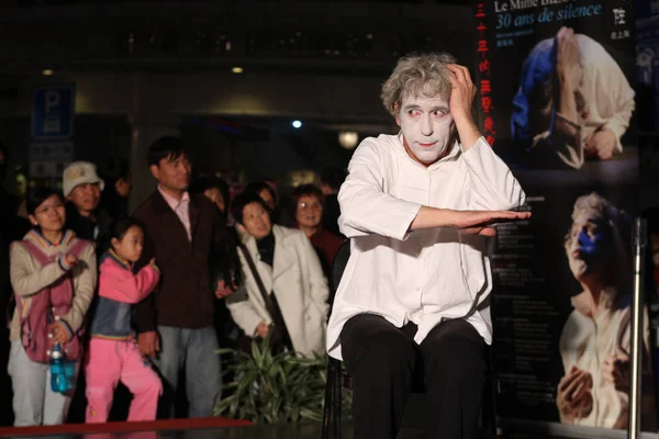 Franse Mime Master Philippe Bizot Presteert Shanghai November 2007 — Stockfoto