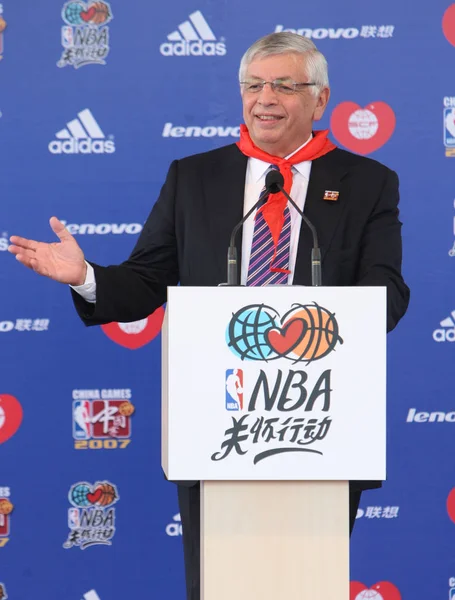 David Stern Comisionado Nba Habla Durante Evento Donación Nba Bing — Foto de Stock