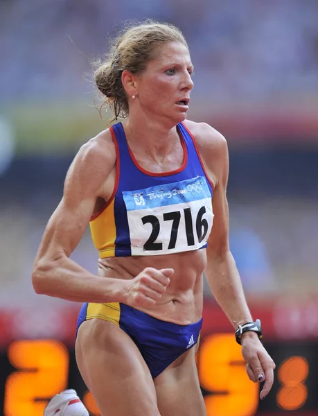 Constantina Tomescu Romania Runs Womens Marathon Beijing 2008 Olympic Games — Stock Photo, Image