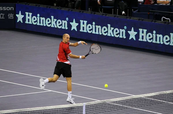러시아의 니콜라이 프랑스의 Wilfried 상하이 Atp 테니스 경기에서 2008 — 스톡 사진