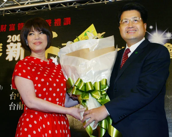 Тайваньская Певица Цай Чин Позирует Время Пресс Конференции Своего Предстоящего — стоковое фото