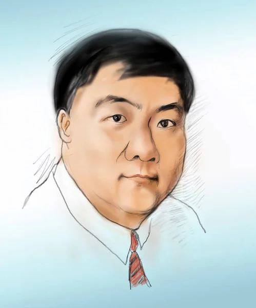 Portrétní Kresba Shuanghua Předseda Rizhao Stee — Stock fotografie