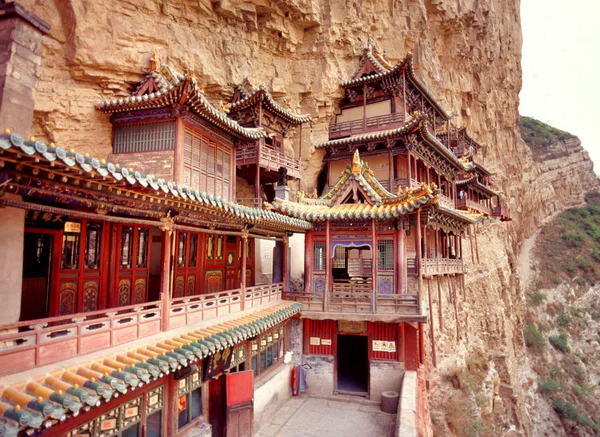 Asma Tapınağı Nın Veya Kuzey Çin Shanxi Eyaletinin Heng Dağı — Stok fotoğraf