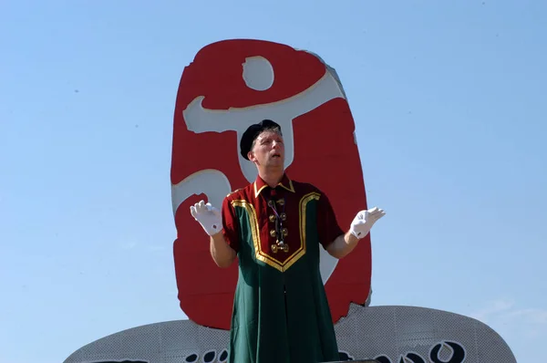 베이징 2008 올림픽 오케스트라에서 지휘자는 베이징 올림픽 2008 천안문 광장에서 — 스톡 사진