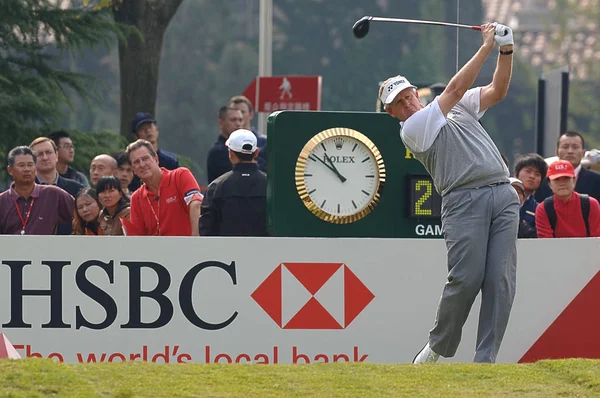 Colin Montgomerie Scotland Tees Während Des Hsbc Champions Turniers Shanghai — Stockfoto