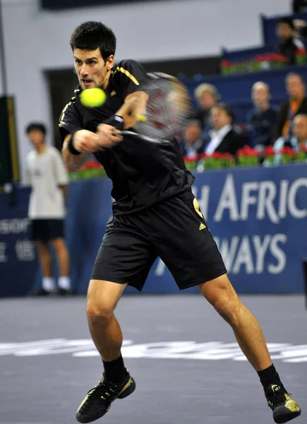 Novak Djokovic Van Servië Concurreert Tegen Nikolay Davydenko Uit Rusland — Stockfoto