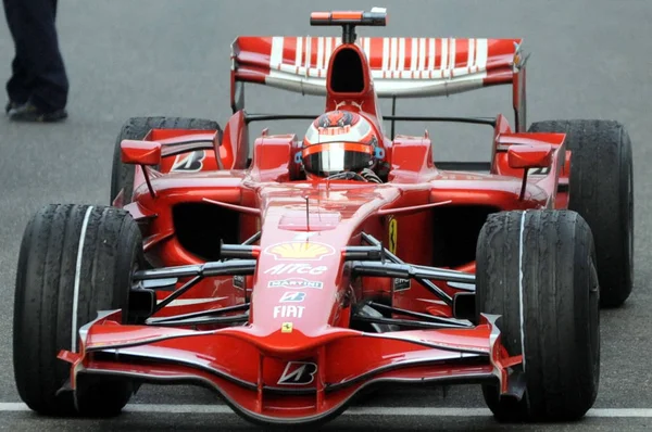 Kimi Raikkonen Piloto Finlandés Fórmula Del Ferrari Team Llega Hoyo — Foto de Stock