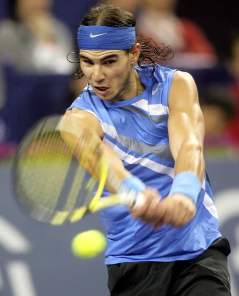 Rafael Nadal Spanyol Versenyez Ellen Világ Roger Federer Svájc Alatt — Stock Fotó