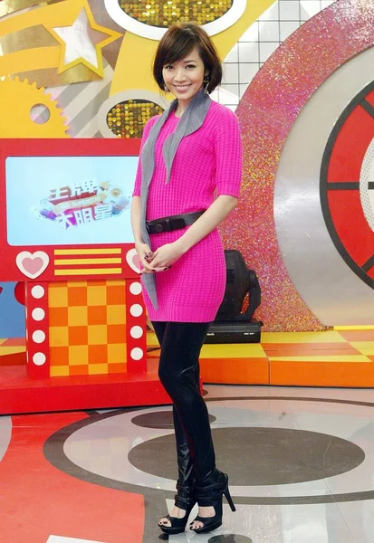 Tchajwanský Hostitelka Patty Hou Během Televizního Programu Tchaj Wanu Října — Stock fotografie