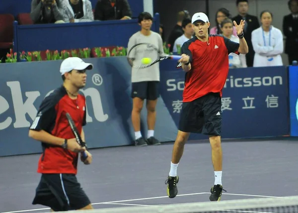 Bob Bryan Mike Bryan Van Verenigde Staten Concurreren Tegen Wesley — Stockfoto