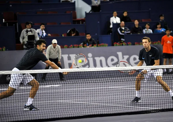 Daniel Nestor Kanady Prawo Nenad Zimonjic Serbii Lewo Konkurować Mariusz — Zdjęcie stockowe