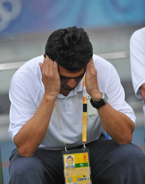 Jorge Barcellos Coach Brazil Semifinal Match Beijing 2008 Olympic Games — Stock Photo, Image