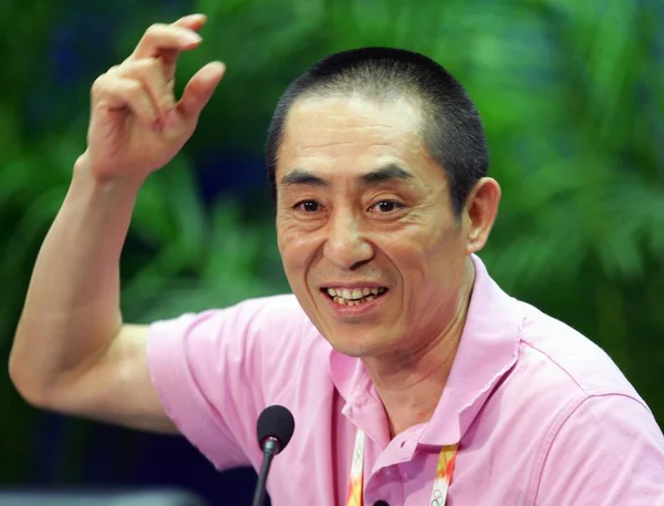 Zhang Yimou Direktör För Invigningen Beijing Olympiska Spelen 2008 Möter — Stockfoto