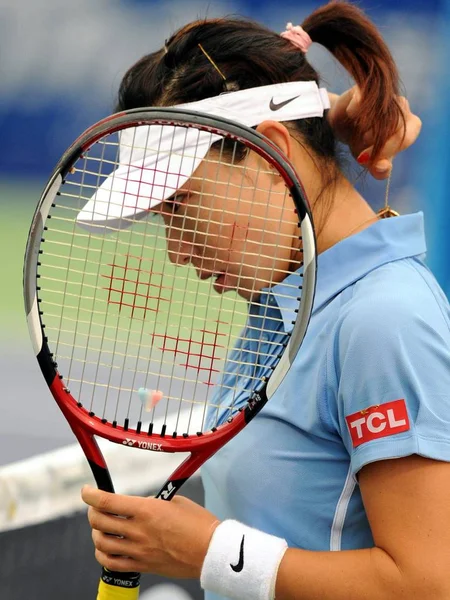 Zheng Jie China Reage Enquanto Compete Contra Agnieszka Radwanska Polônia — Fotografia de Stock