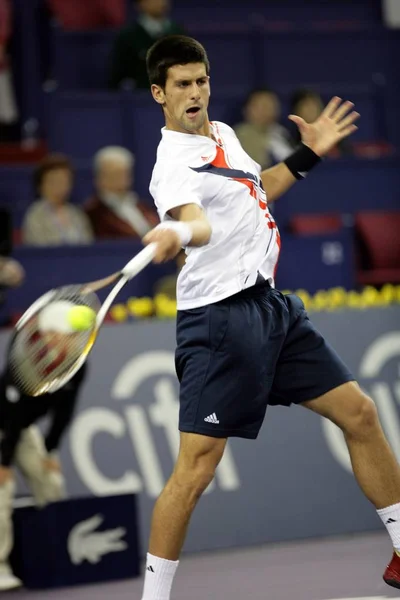 Novak Djokovic Serbiens Tävlar Mot Rafael Nadal Spanien Match Tennis — Stockfoto
