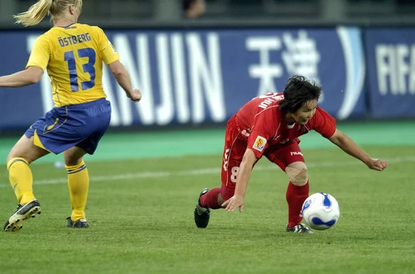 북한의 오른쪽 올림픽 스타디움에서 2007 Fifa 월드컵의 2007 스웨덴 하지만 — 스톡 사진