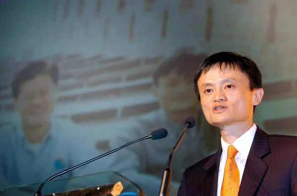Yun Nebo Jack Předseda Generální Ředitel Alibaba Com Hovoří Během — Stock fotografie