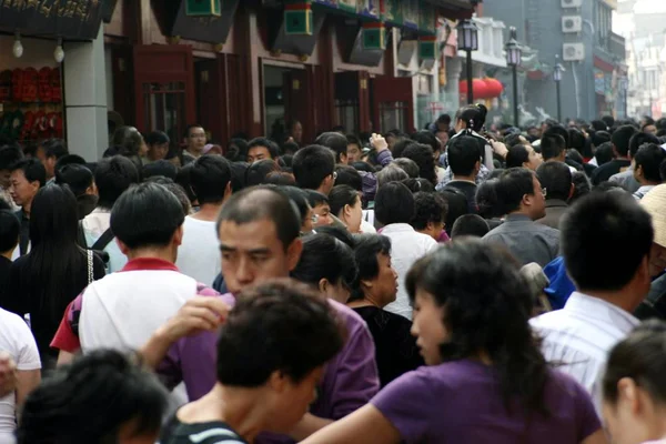 Massen Von Touristen Und Einheimischen Gehen Während Des Nationalfeiertags Peking — Stockfoto