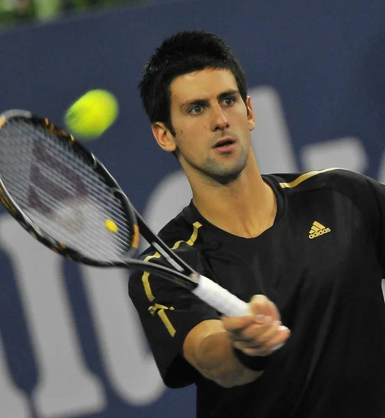 Novak Djokovic Aus Serbien Tritt Gegen Wilfried Tsonga Aus Frankreich — Stockfoto