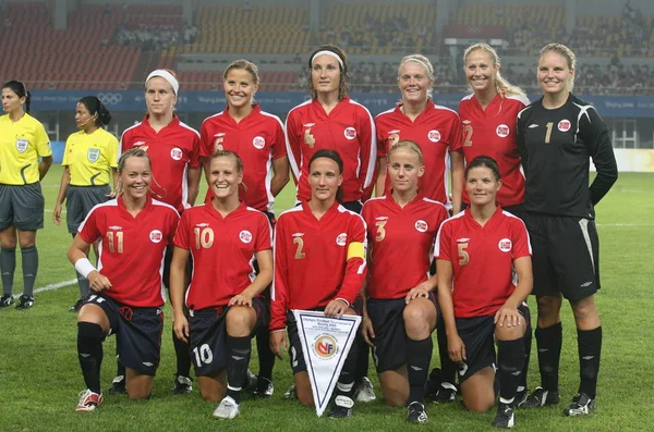Mitglieder Norwegens Posieren Vor Einem Gruppenspiel Der Olympischen Spiele 2008 — Stockfoto