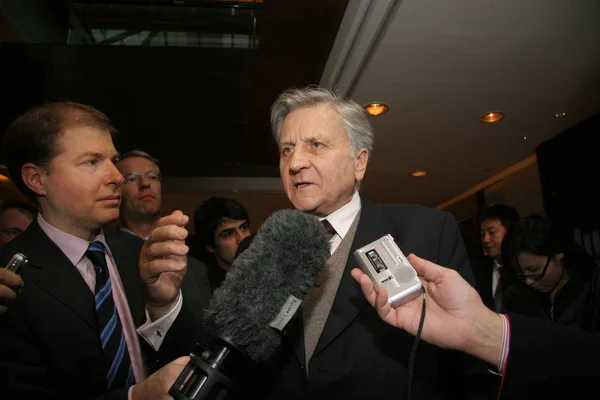 Jean Claude Trichet Presidente Del Banco Central Europeo Responde Preguntas — Foto de Stock