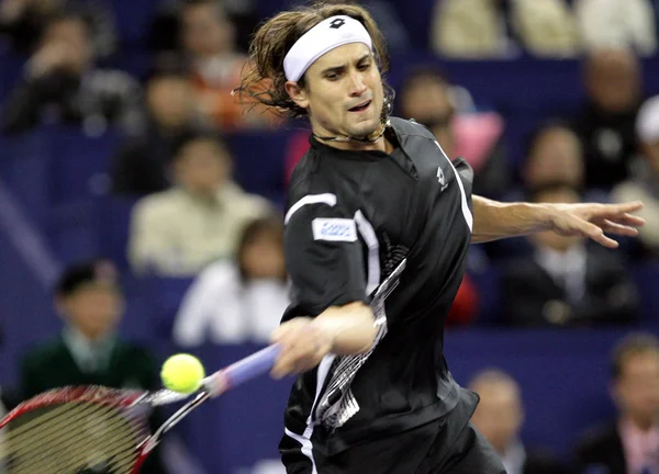 David Ferrer Spanya Karşı Roger Federer Sviçre Nin Tenis Masters — Stok fotoğraf