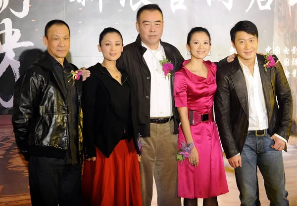Desde Izquierda Actor Chino Wang Xueqi Actriz China Chen Hong — Foto de Stock