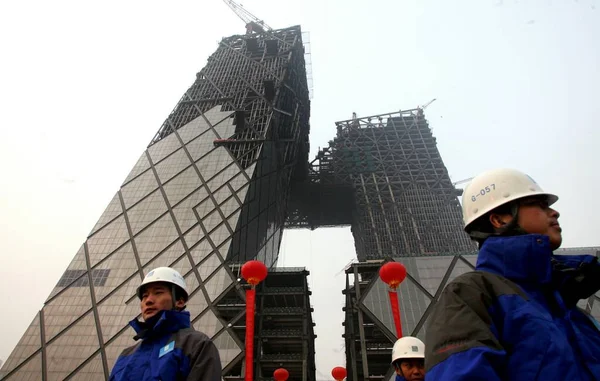 Перегляд Cctv Вежі Пекіні Грудня 2007 — стокове фото