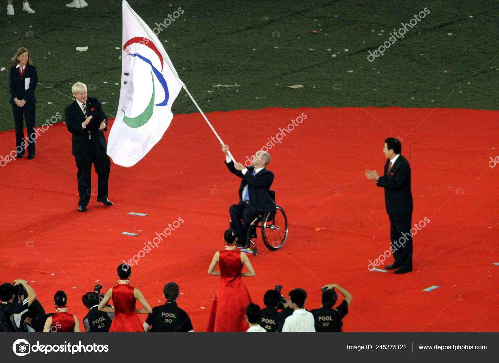 Philip Craven Middle President International Paralympic Committee Ipc Waves Paralympic Stock Editorial Photo C Chinaimages 245375122