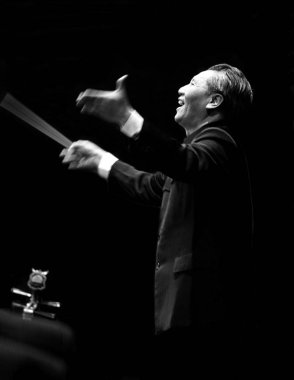 Chinese conductor Peng Xiuwen (1931 - 1996). clipart