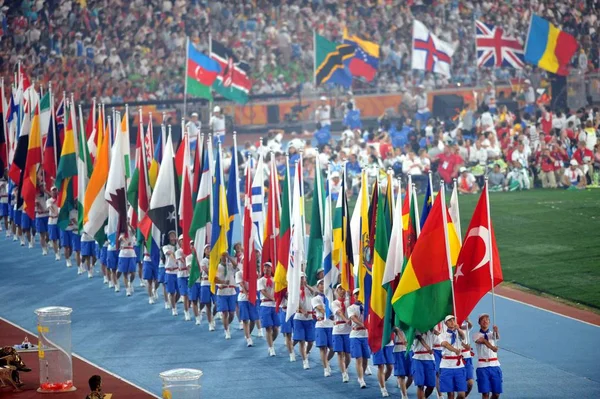 Parade Flagbearers Selama Upacara Penutupan Paralimpiade Beijing 2008 Stadion Nasional — Stok Foto