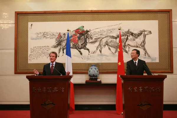 Ministro Dos Negócios Estrangeiros Chinês Yang Jiechi Direita Ministro Dos — Fotografia de Stock