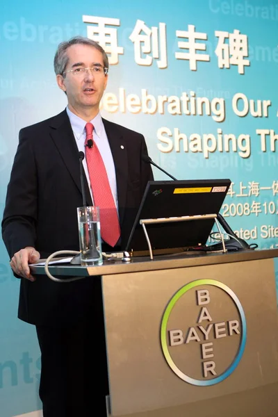 Patrick Thomas Presidente Ceo Bayer Materialscience Durante Uma Cerimônia Lançamento — Fotografia de Stock