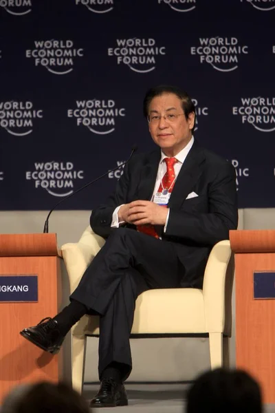 Liu Mingkang Przewodniczący Chin Bankowej Komisji Regulacyjnej Podczas Konferencji World — Zdjęcie stockowe