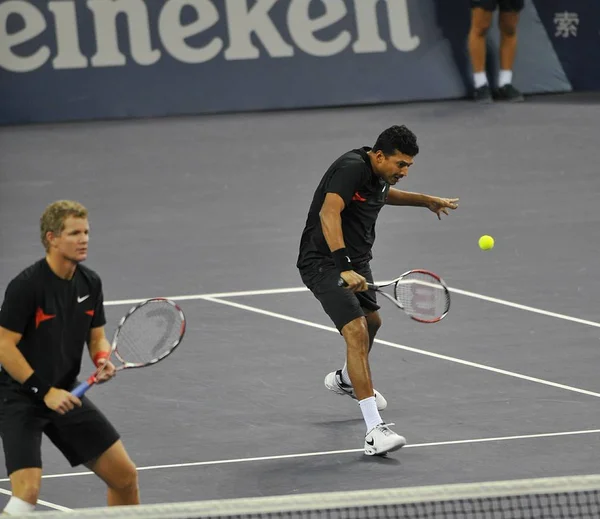 Mahesh Bhupathi Índia Mark Knowles Das Bahamas Competem Contra Pablo — Fotografia de Stock