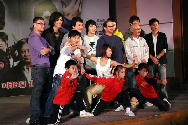 Estrella Kungfu Hollywood Jackie Chan Tercera Izquierda Director Cine Hong — Foto de Stock