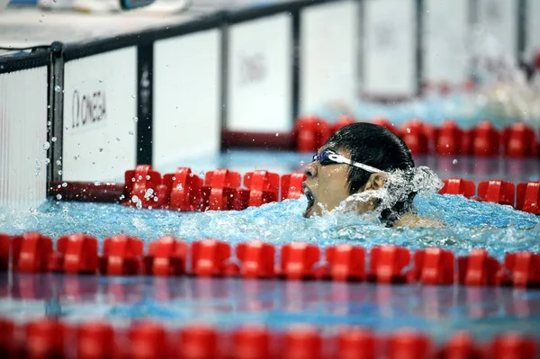 Jianping Čína Soutěží Během Pánská 100 Freestyle Beijing 2008 Paralympijských — Stock fotografie