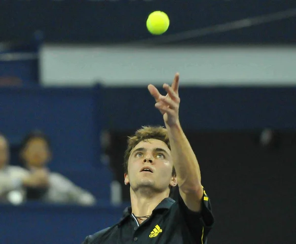 Gilles Simon Capet Concurreert Tegen Andy Murray Van Groot Brittannië — Stockfoto