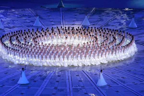 Kinesiske Dansere Opptrer Åpningsseremonien Paralympiske Leker Beijing 2008 National Stadium – stockfoto