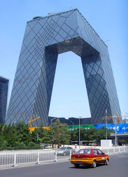Widok Nową Wieżę Cctv Nowa Siedziba China Central Television Pekinie — Zdjęcie stockowe
