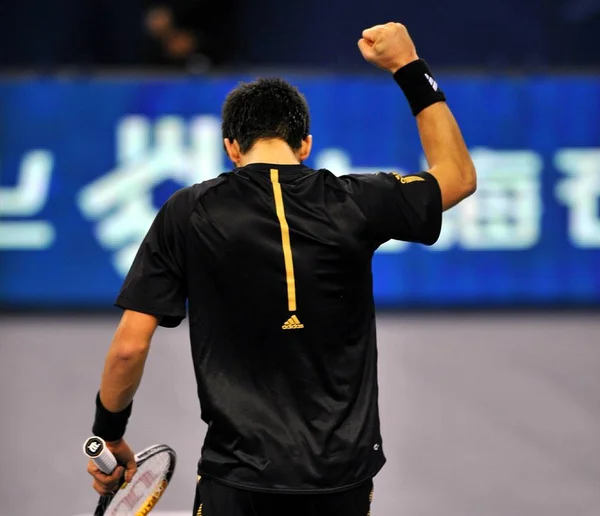 Novak Djokovic Sérvia Compete Contra Wilfried Tsonga França Uma Partida — Fotografia de Stock